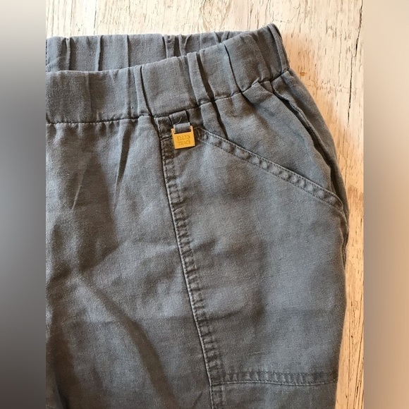Ellen Tracey 100% Linen Crop CapriPants  Gray Pull On with Pockets size M - Picture 6 of 14